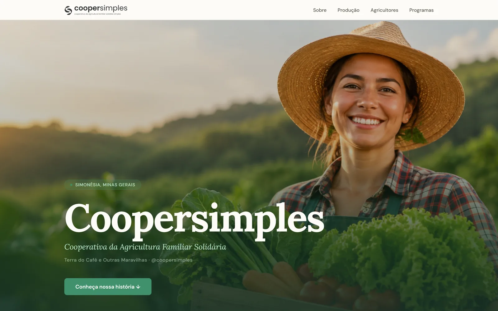 Página inicial do site da Coopersimples